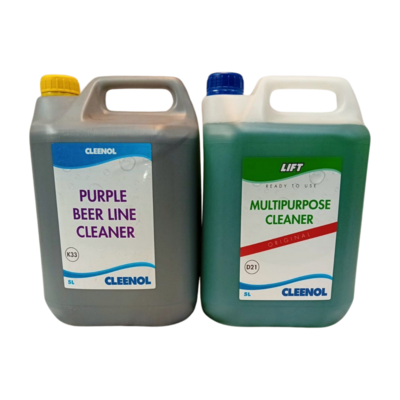 Green Multi Purpose and Purple Beer Line Cleaner