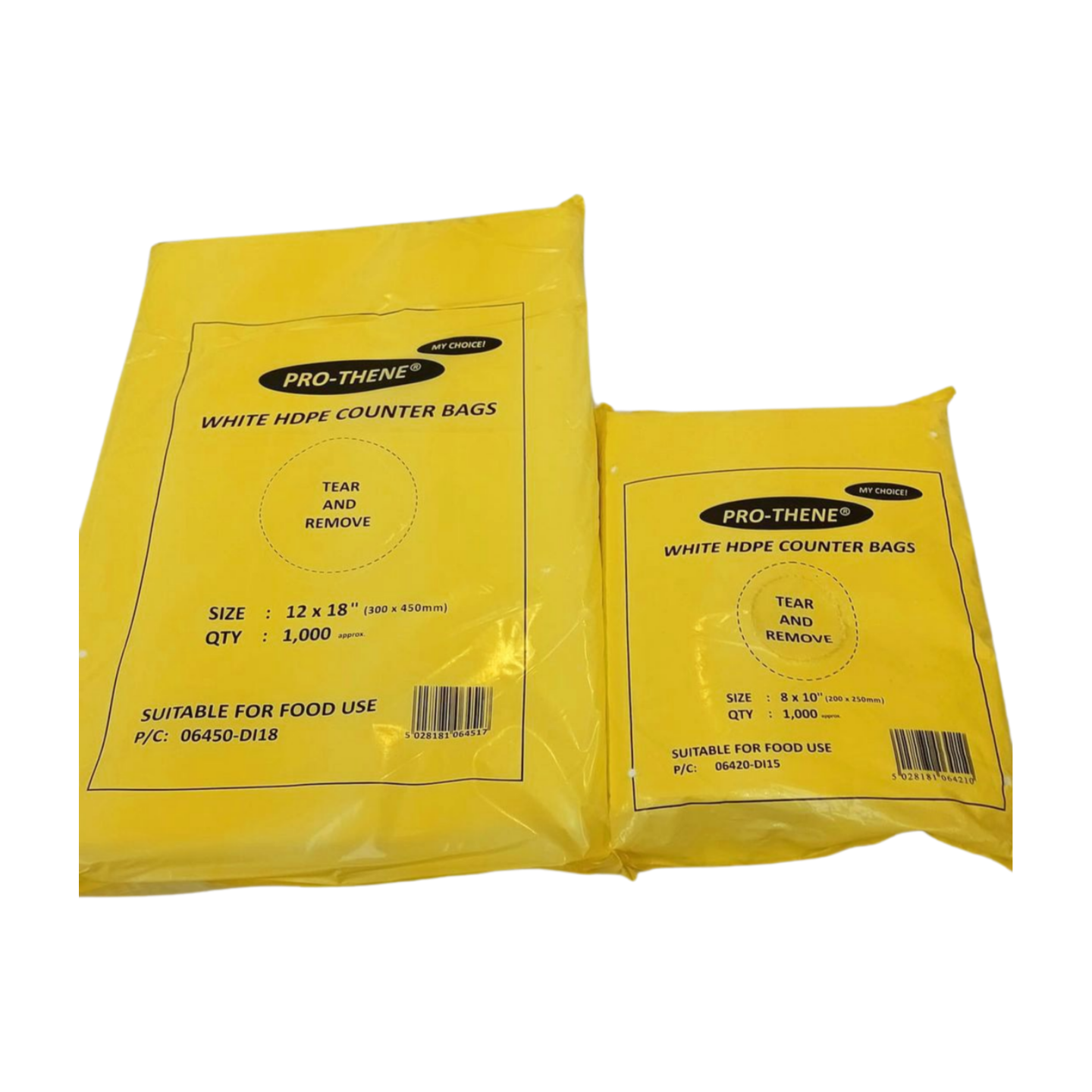 White HD Counter Bags 22 Micron Sizes 8x10,10x12,12X15 12x18 or LDPE Clear  Poly Food Bags 7x9  8x10 10x12 12x15
