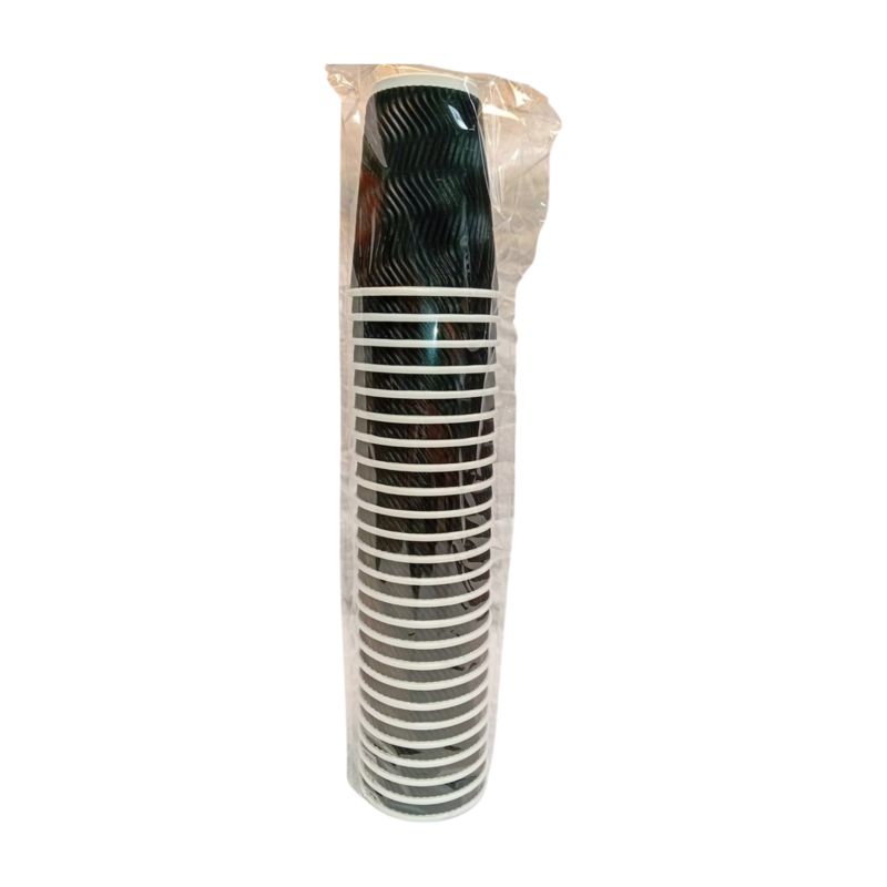 Black or Brown Double Wall  Ripple Coffee Cups 4oz/8oz/10oz/12oz/16oz