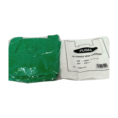 Biodegradable Bags 18 micro or recycled vest Carrier 18 micro