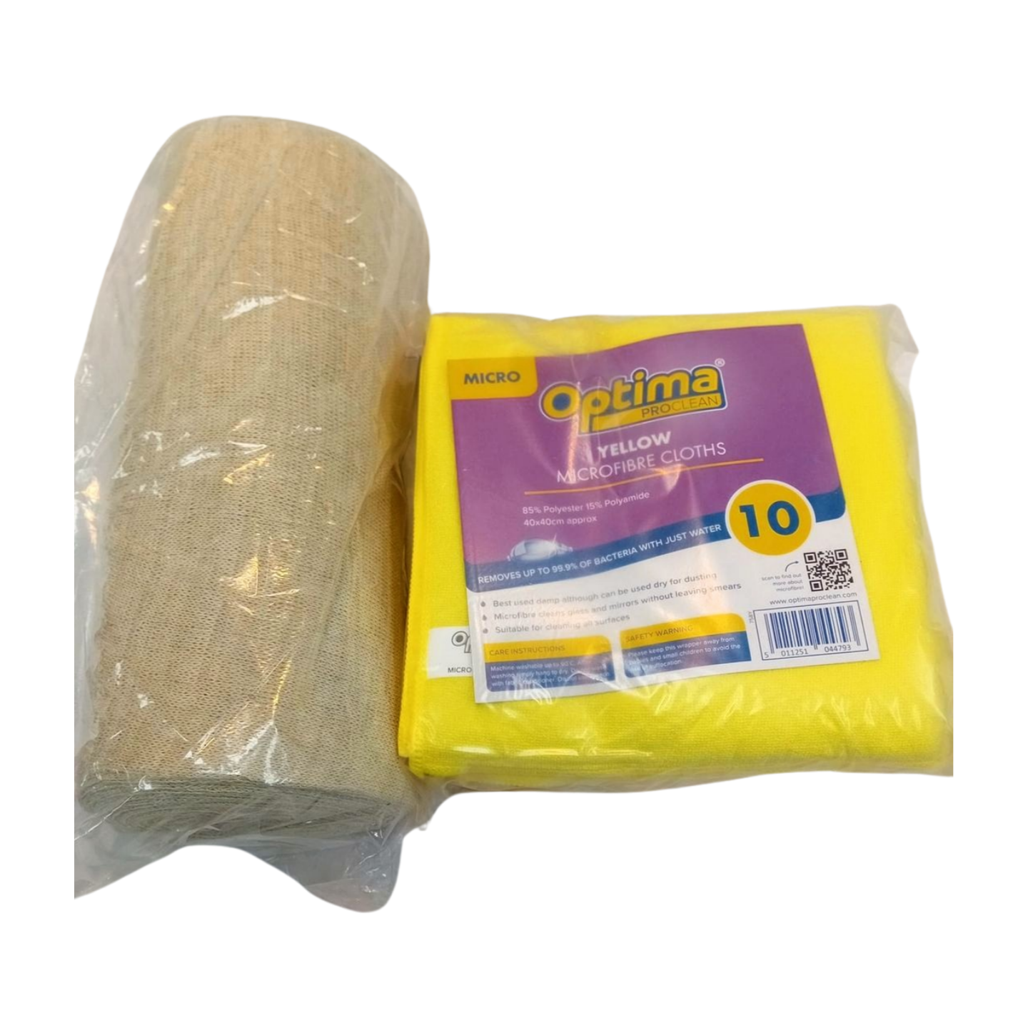 Stockinette Roll In Assorted Colours or Yellow Microfibre Cloth 1x10