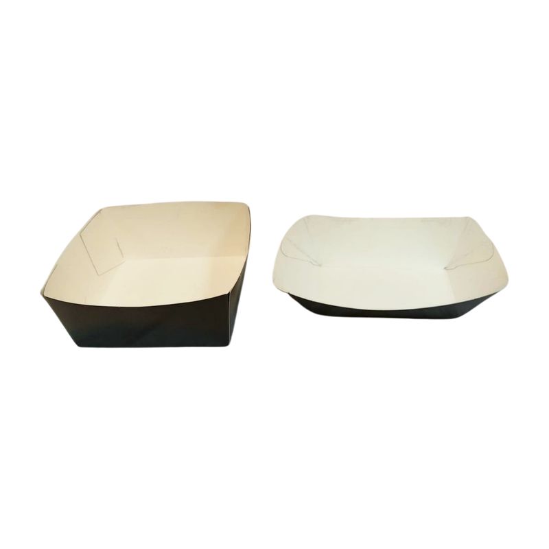 Black Small Chip Tray And Black Medium Meal Tray And Black 4" Pie Tray