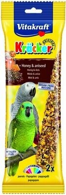 Vitakraft Burton Dene Ltd Vitakraft African Parrot Honey Sticks Large Breed 2 Pack