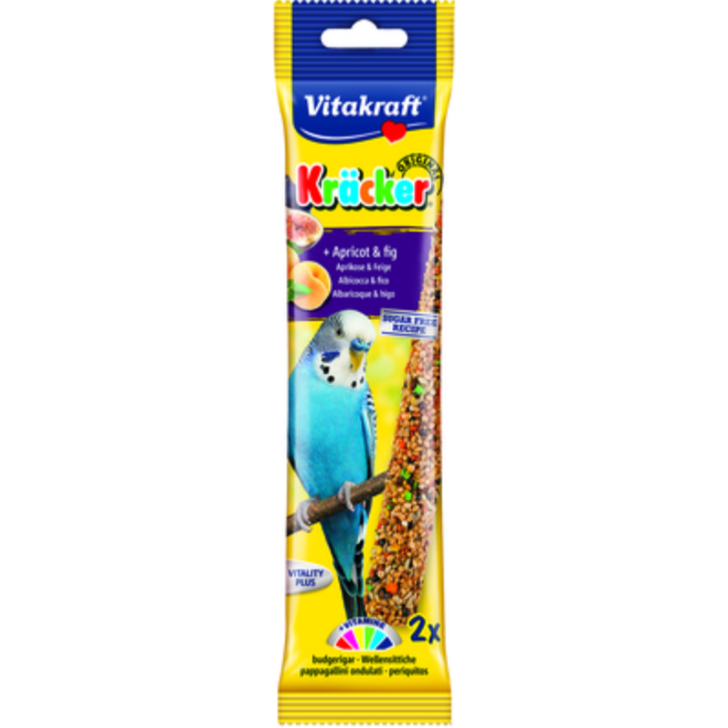 Vitakraft Budgie Kracker Apricot Fig Stick 2 Pack