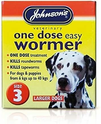 Johnsons One Dose Wormer Large Dog Size 3