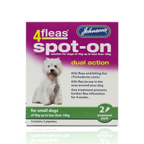 JVP 4 Fleas Spot On Small Dog 100mg