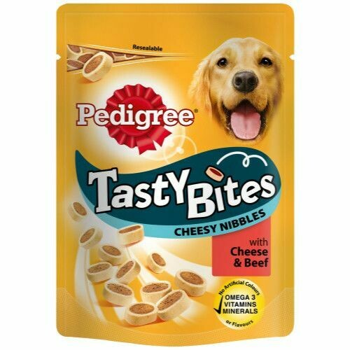 Pedigree Tasty Bites Cheesy Nibbles with Cheese & Beef 140g