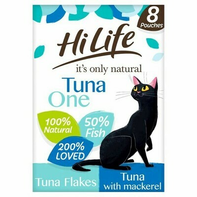 HiLife It's Only Natural The Tuna One in Jelly, 8 x 70g