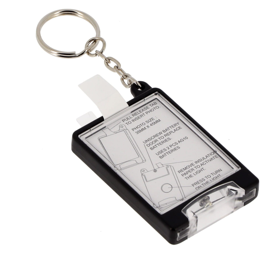 Porte-clef photo + lampe LED - Plexi