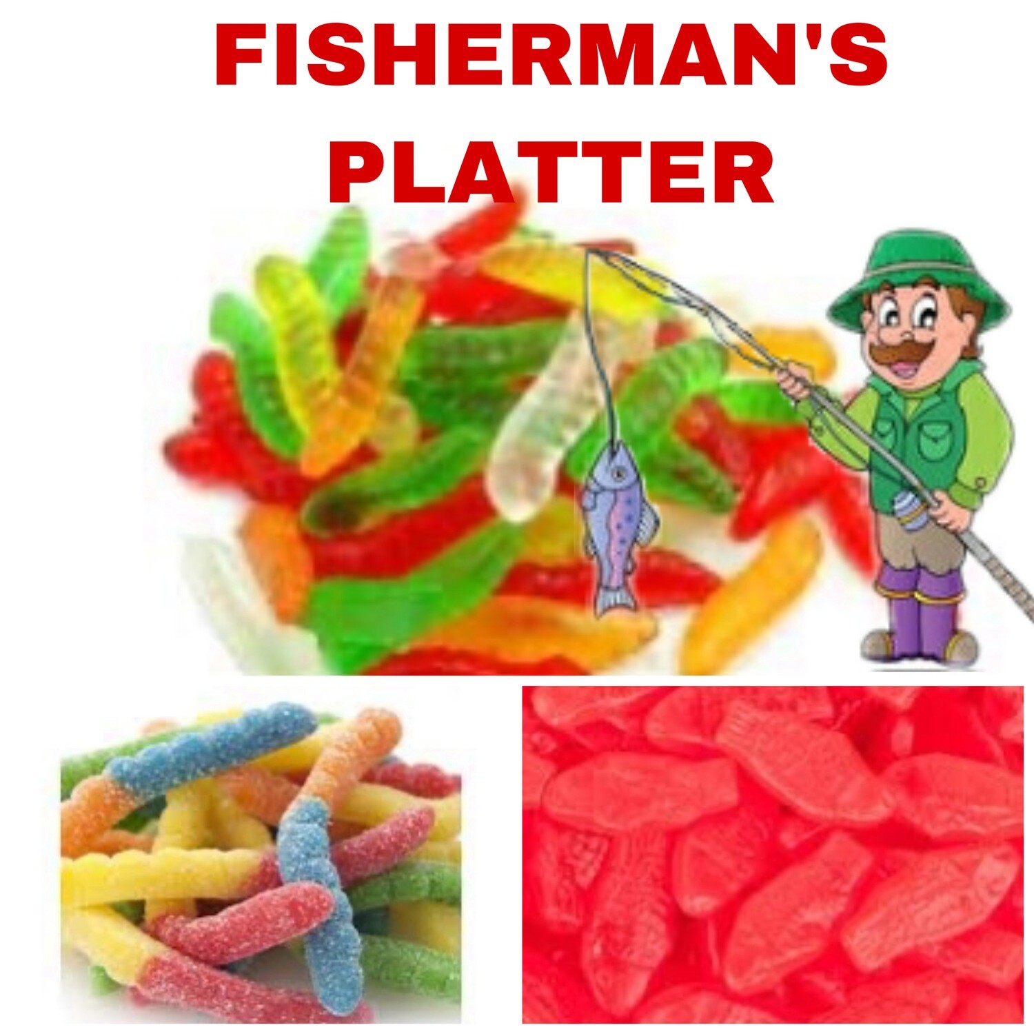 Candy Cup - Fisherman - Worms, Sour worms & Swedish Fish Candy Cup - Fisherman - Worms, Sour worms & Swedish Fish