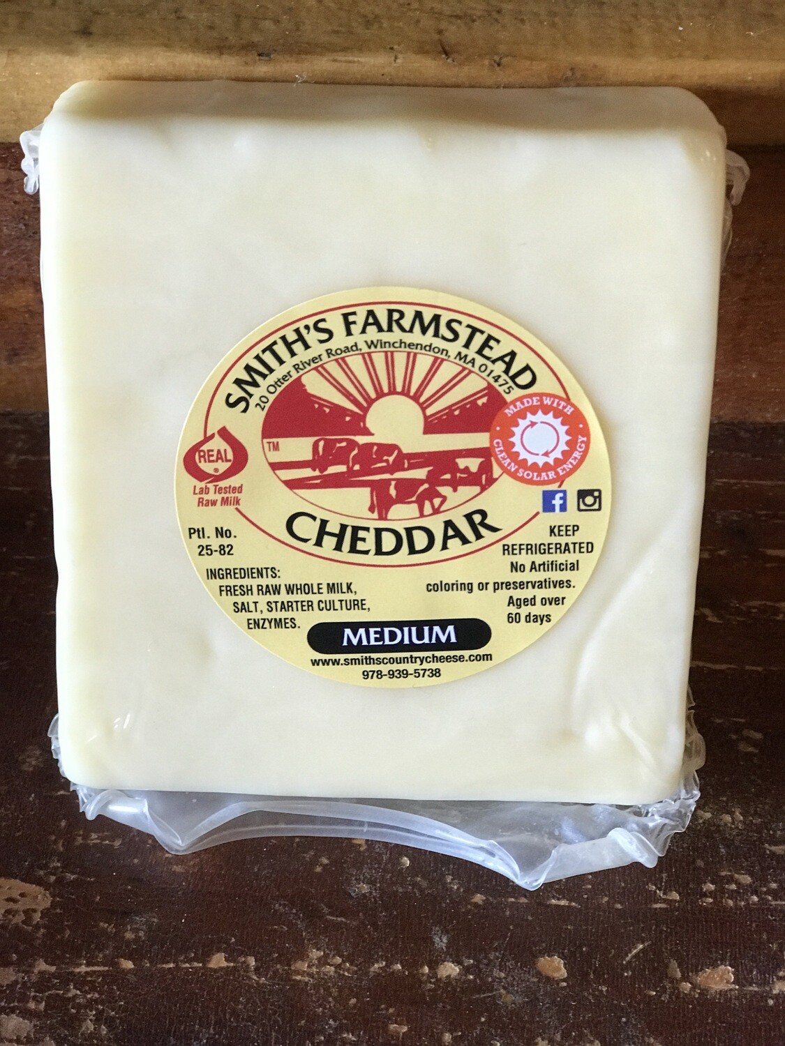 Cheddar Cheese (Medium) 8oz Block - Smith's Cheddar Cheese (Medium) 8oz Block - Smith's