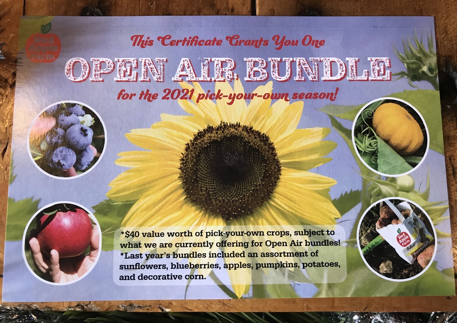 OPEN AIR PACKAGE Gift Certificate OPEN AIR PACKAGE Gift Certificate