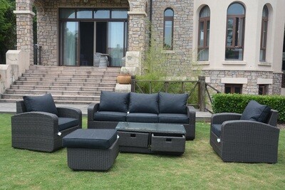 Wicker Pocahontas 5 Piece Patio Garden Furniture Sofa Set