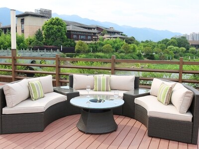 Jessie 6 Piece Rattan Sectional Set with Chill Table