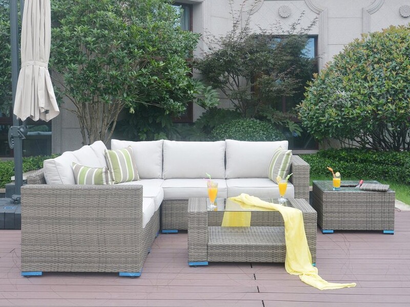 Outdoor Rattan Patio Sectional Couch, 4 Piece Set Wicker Design Outdoor Rattan Patio Sectional Couch, 4 Piece Set Wicker Design