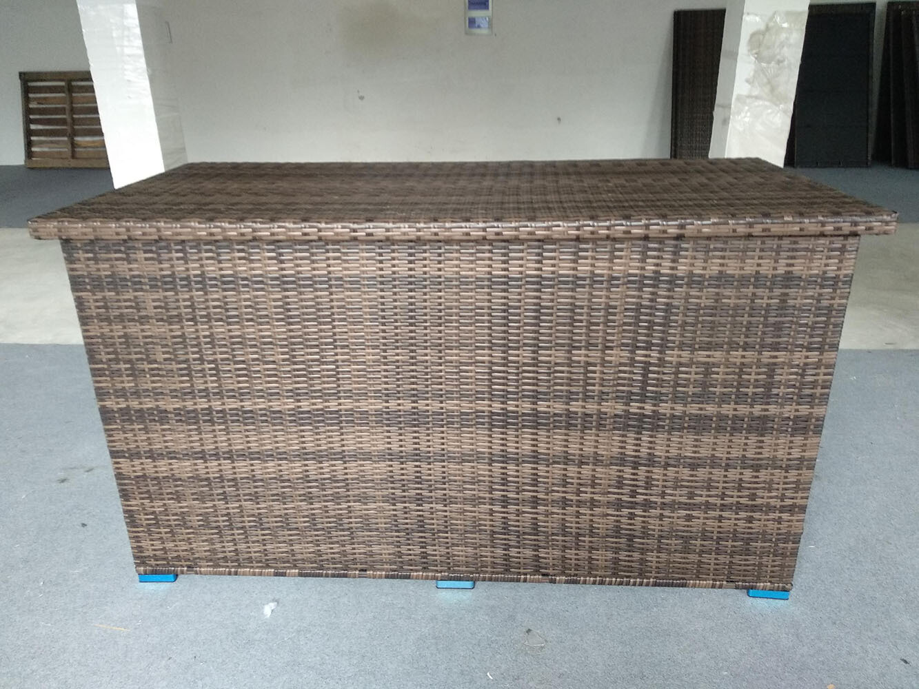 Patio Deck Box Outdoor Storage Decorative Wicker Garden Furniture Rattan Container Cabinet