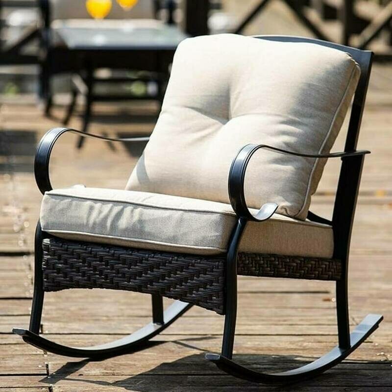 2-piece Outdoor Freestyle Rocking Chairs Set