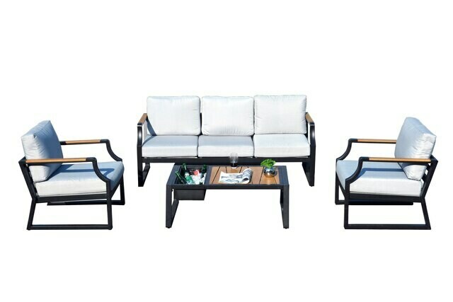 4-Piece Outdoor Sofa with Cushions