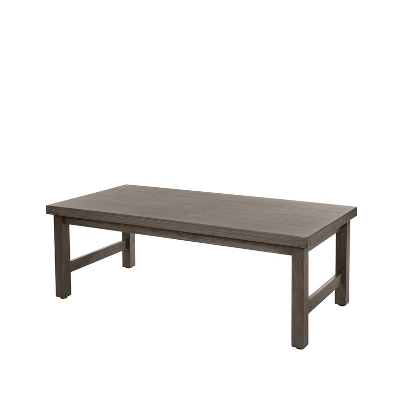 Trevi Aluminum 48''W x 25''D Rectangular Plank Top Coffee Table