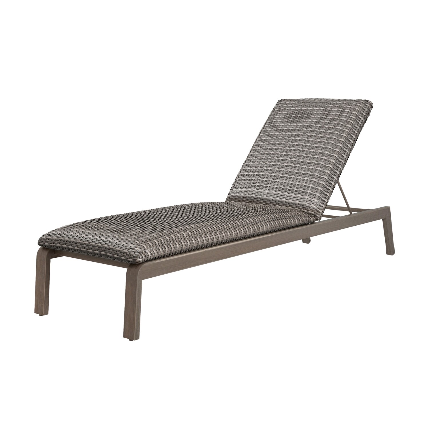 Canton Padded Wicker Aluminum Adjustable Chaise Lounge with Wheels