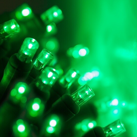 70 5mm Green LED Christmas Lights, 24' Length 4