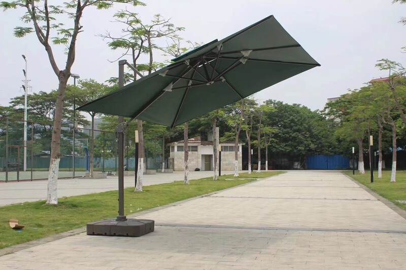 118 Inch Square Cantilever Umbrellas with swivel stand