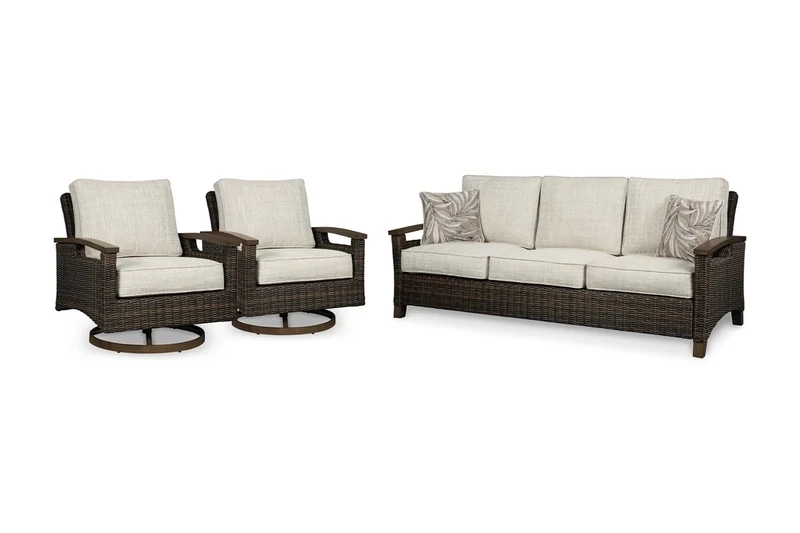 Paradise Trail Outdoor Sofa with 2 Lounge Chairs