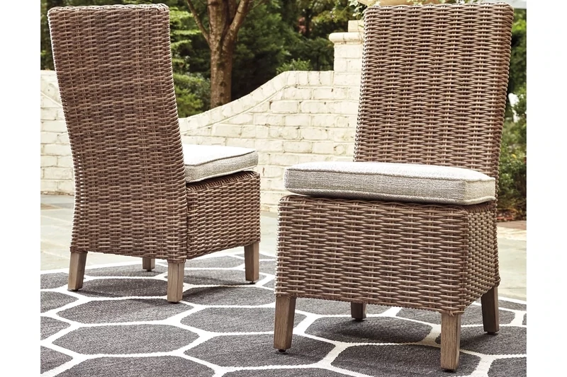 Beachcroft Outdoor Side Chair with Nuvella Cushion Set of 2