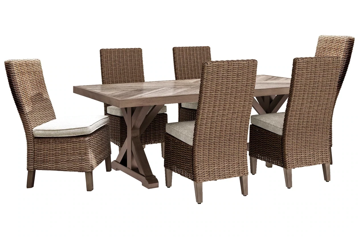 Beachcroft Outdoor Dining Table and 6 Chairs No Arms