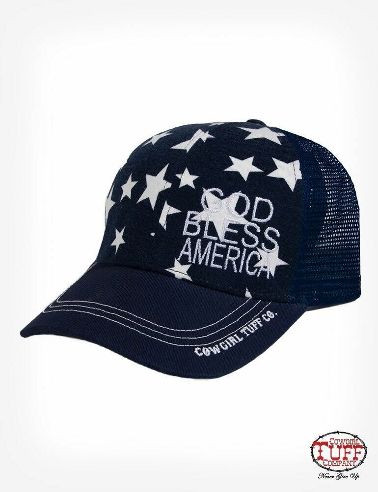 God Bless America Navy Star Ball Cap