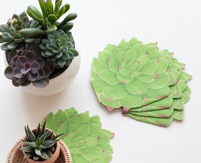 Succulents Die-Cut Paper Linen Napkins