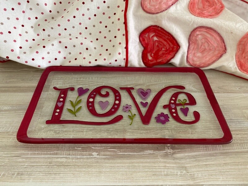 Glass Love &amp; Heart Plates