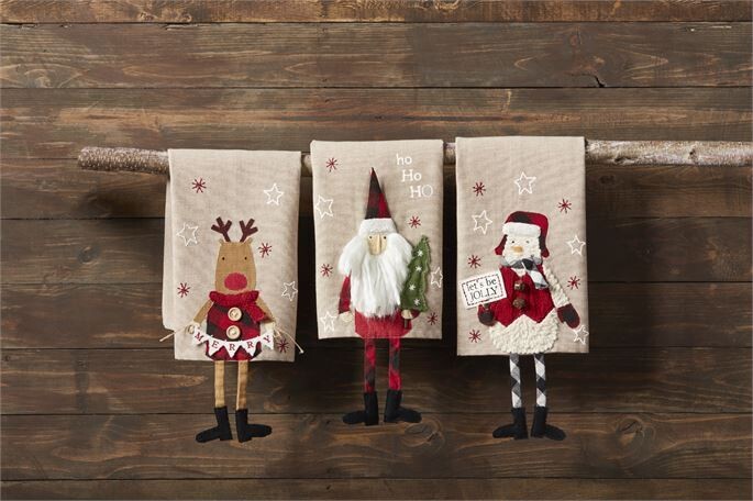Dangle Leg Christmas Tea Towel