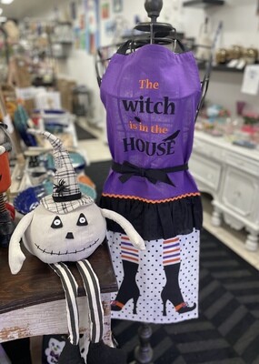 The Witch is in the House Halloween Apron