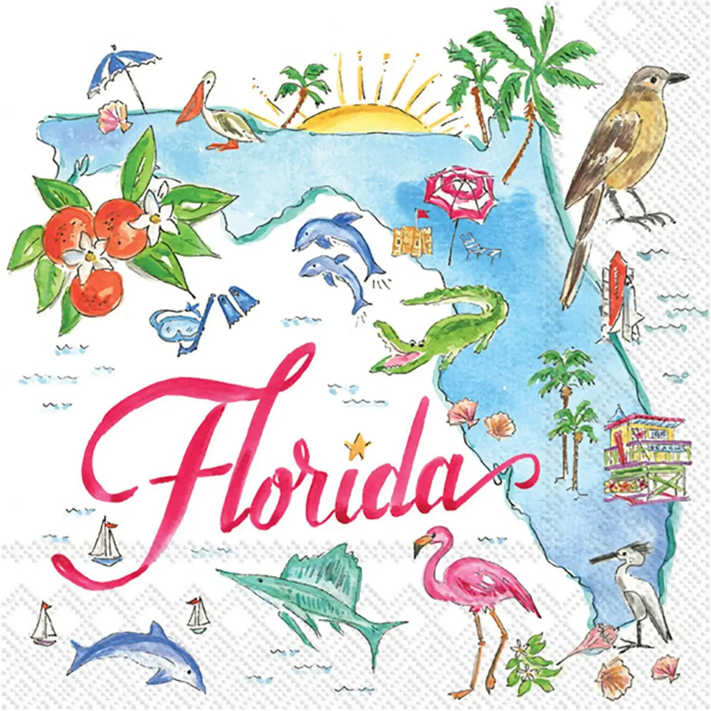 Florida Napkins &amp; Towel, Choice: Florida Cocktail Napkins