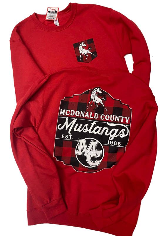 McDonald County Plaid Crew Neck Sweat shirt