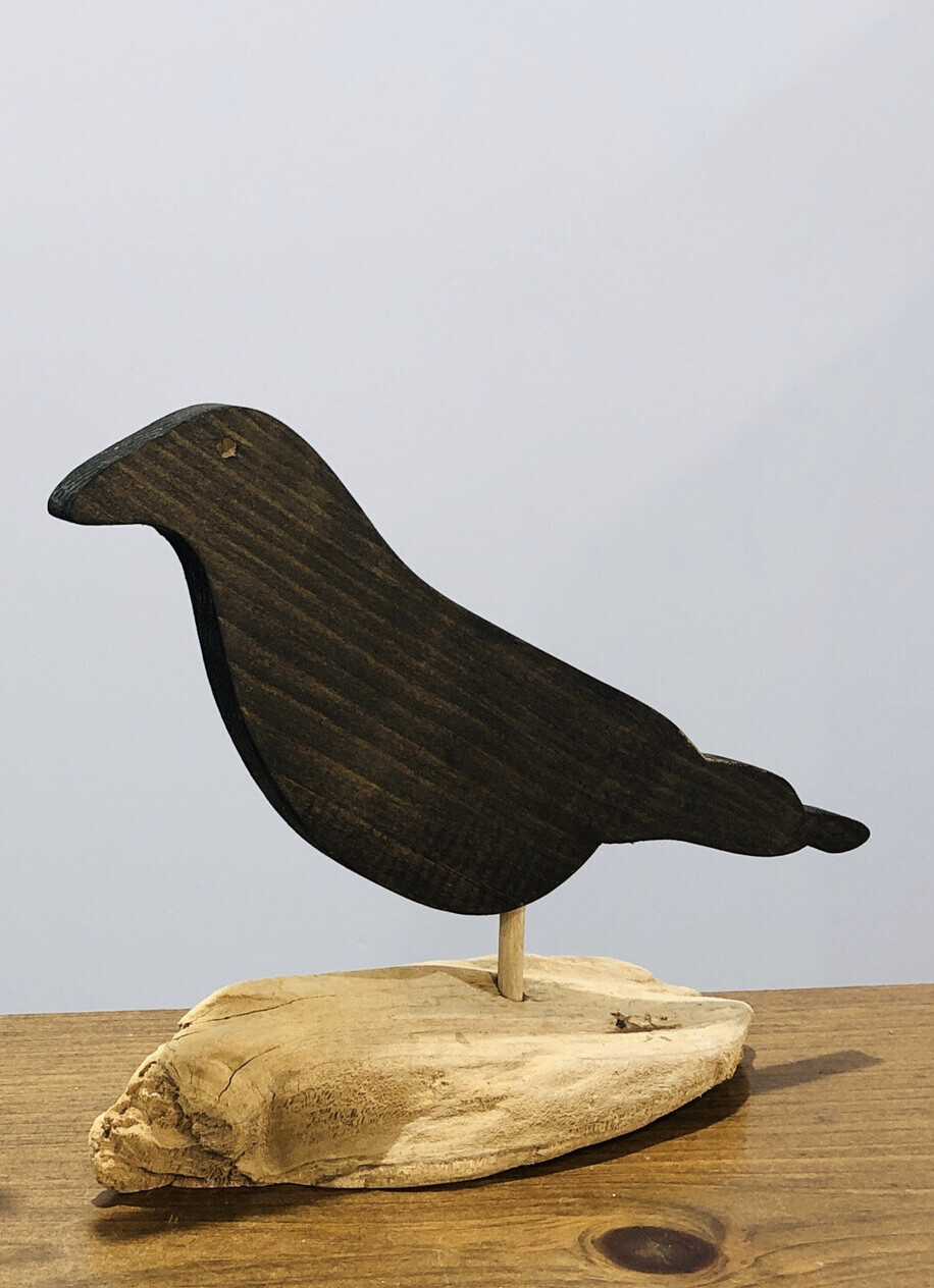 Large Crow on Driftwood - Jerry Walsh
