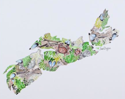 Nova Scotia Shoreline with Crab Print- Sarah Duggan