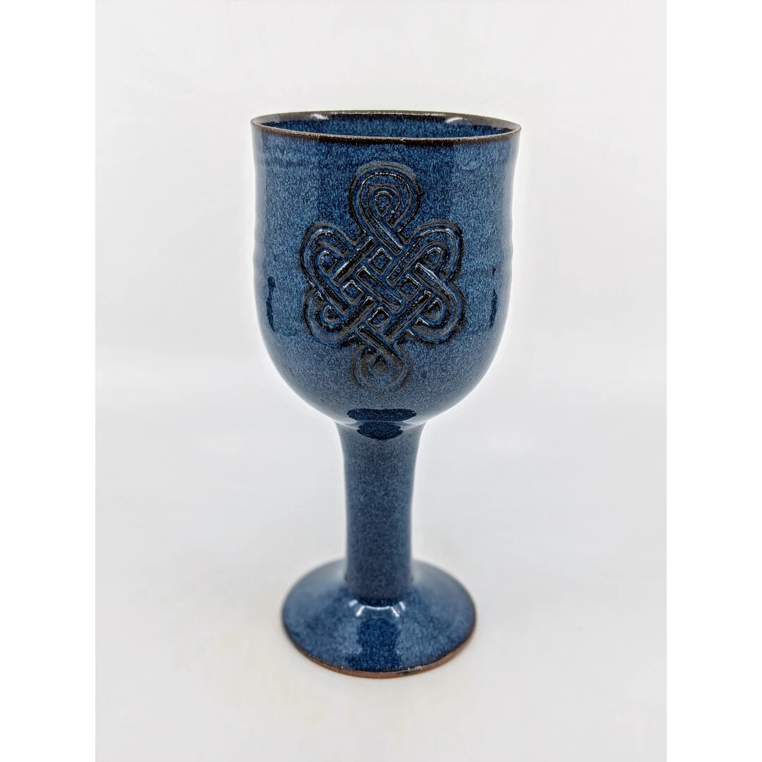 Wine Goblet Celtic Blue