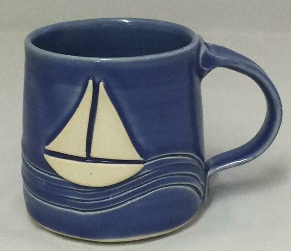 Dark Blue Sailboat Mug GA