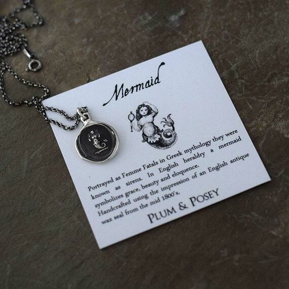 194-Mermaid Wax Seal Pendant 194-Mermaid Wax Seal Pendant