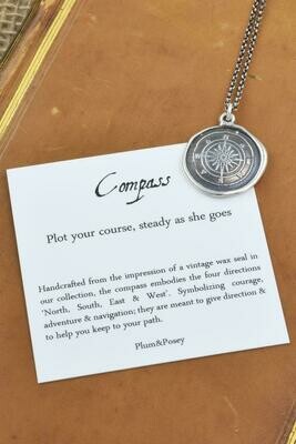 332-Compass Rose Wax Seal Pendant