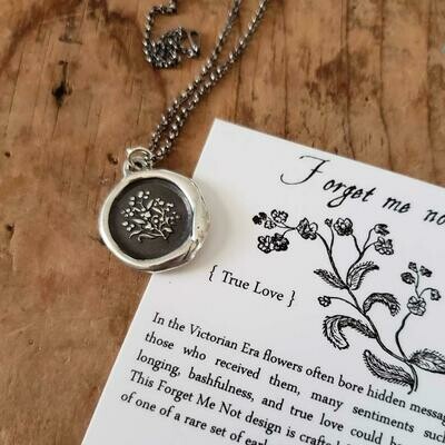 462-Forget Me Not Wax Seal Pendant