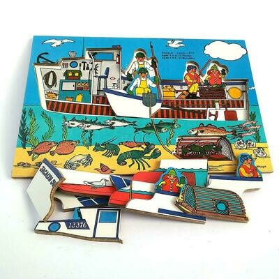 Wooden Lobster Fishing Boat Puzzle