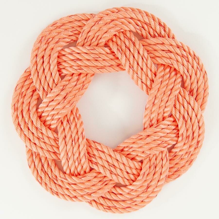 Lobster Rope Wreath 13&quot;, Coral - All for Knot