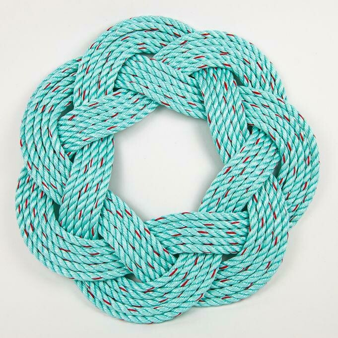 Lobster Rope Wreath 13&quot;, Aqua - All for Knot