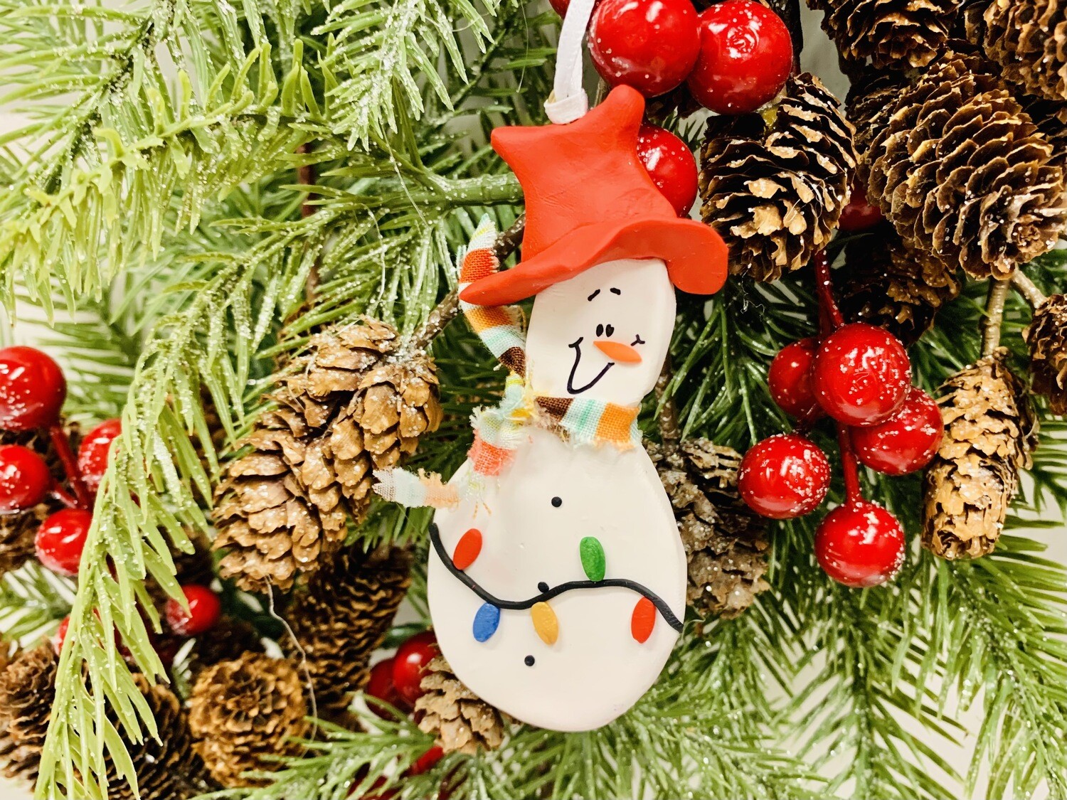 Roberta Snowman w Lights Ornament