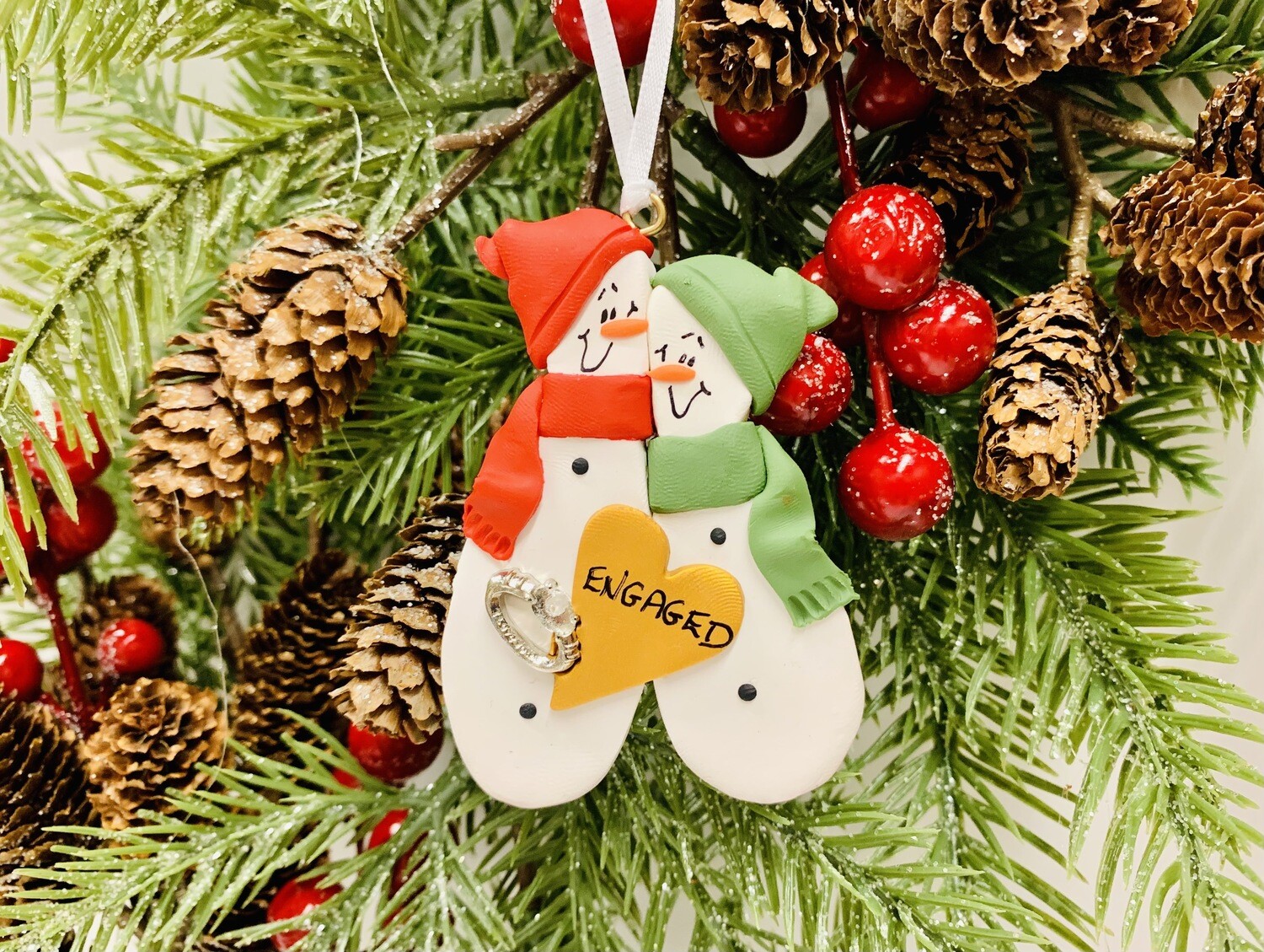 Roberta Engaged Snowman Ornament
