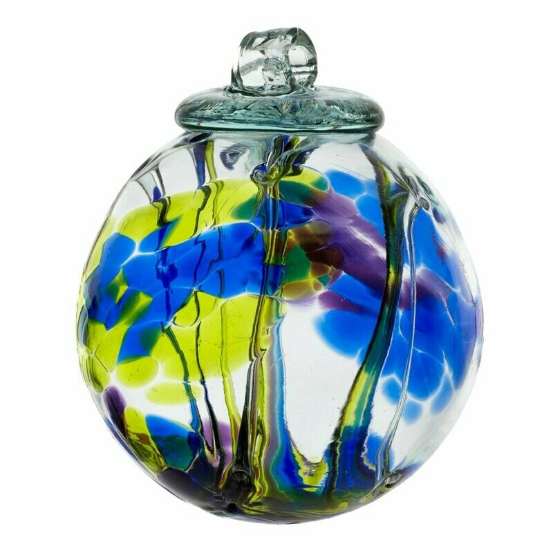 6" Multicoloured Blue Spirit Glass Ball