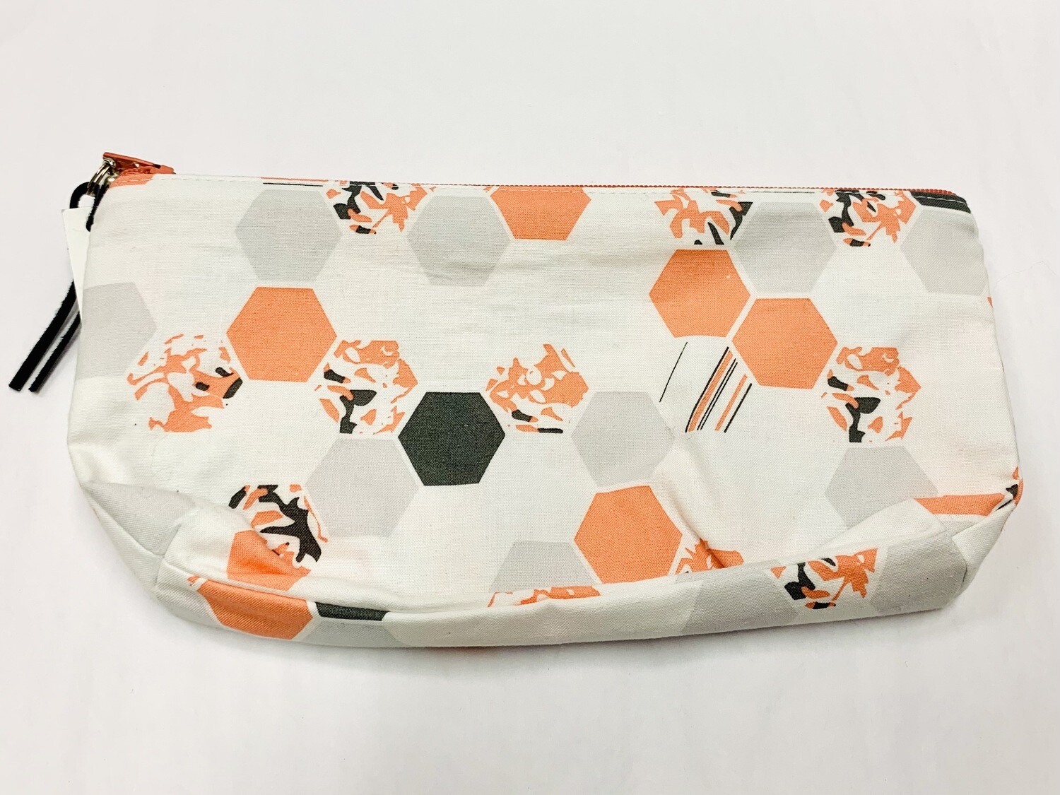 Grey & Coral Hexagons Zippered Pouch - Ella's Cottage